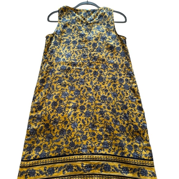 J Jill 100% Linen Floral Boho Cottage Vacay Yellow Sheath Midi - Picture 4 of 5